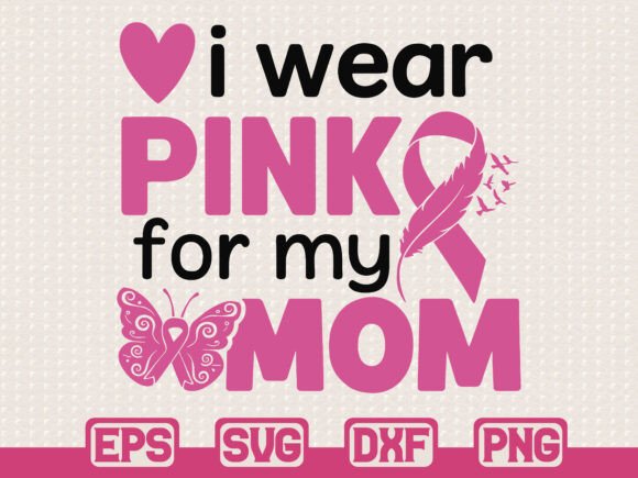 Breast Cancer Awareness Mom SVG PNG