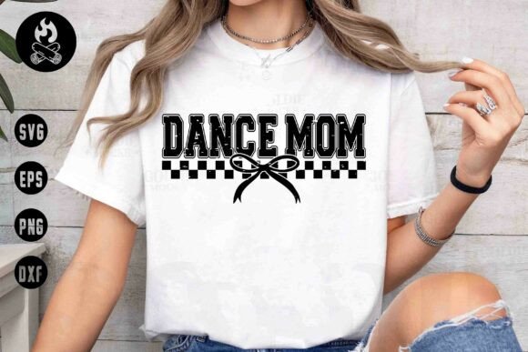 Dance Mom SVG, Black White Checker Bow
