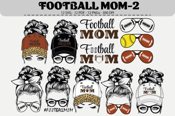 Football Mom SVG Set – 12 Designs