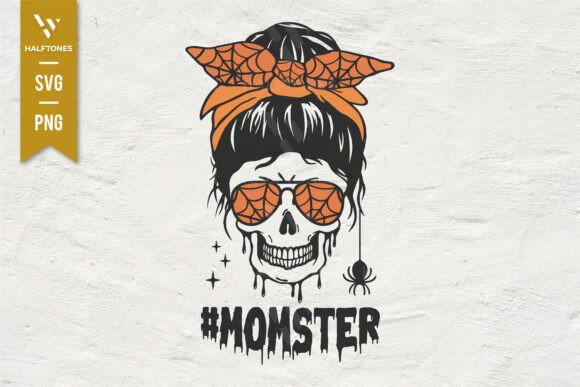 Momster Funny Halloween Skull Mom SVG