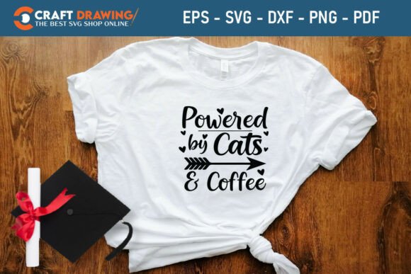 Powered by Cats and Coffee SVG, Mom SVG