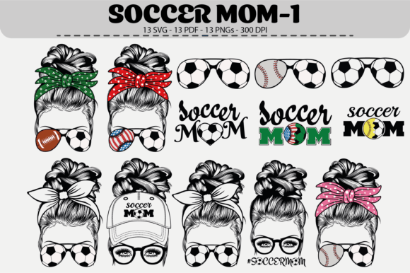 Soccer Mom SVG Bundle – 13 Designs