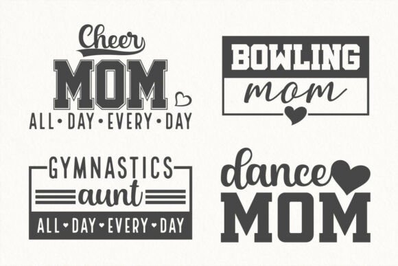 Sports Mom SVG Bundle, Cheer Mom SVG